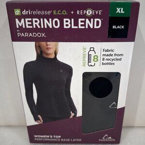 Paradox Womens’ 1/4 Zip Merino Blend Base Layer Top - Size - XL (16)